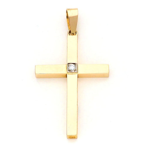 Pendentif Pendentif croix en or jaune 14k avec diamant 58 Facettes 12F0EEFC1DDE47AAB497F3ACDCD10220