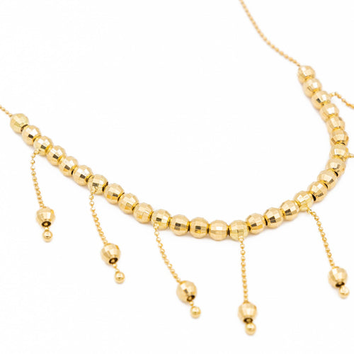 Collier Collier maille boule en or jaune 18 carats 58 Facettes 1819952CN