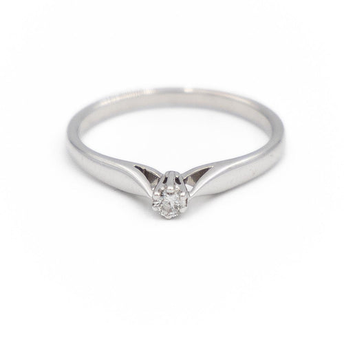 Bague 54 Bague solitaire en or blanc 18 carats sertie d’un diamant 58 Facettes 1820055CN