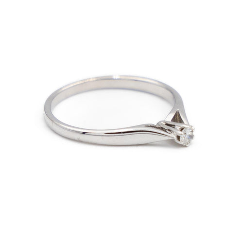 Bague 54 Bague solitaire en or blanc 18 carats sertie d’un diamant 58 Facettes 1820055CN