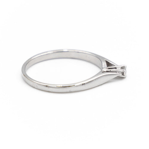 Bague 54 Bague solitaire en or blanc 18 carats sertie d’un diamant 58 Facettes 1820055CN