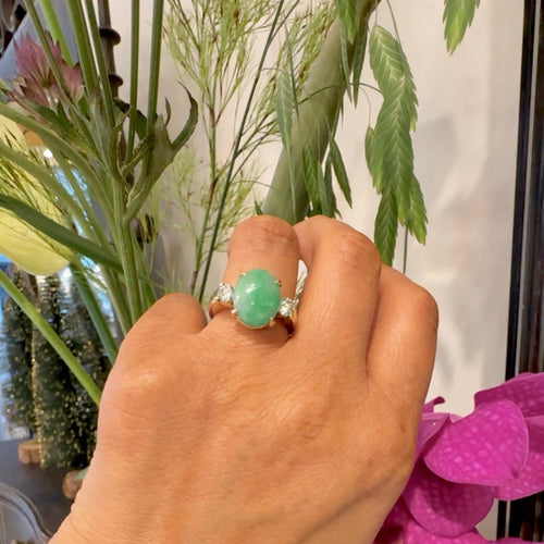 Anillo 55 Anillo trilogía - Jade y diamantes en oro amarillo de 18k 58 Facettes 118B48B67DF24E80BFC89DBD67E912C4