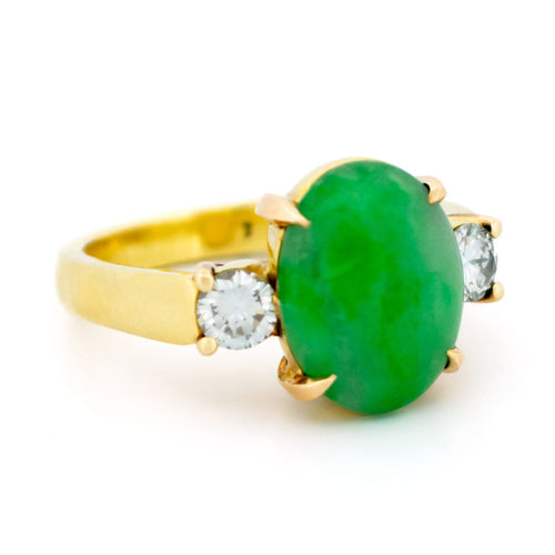Anillo 55 Anillo trilogía - Jade y diamantes en oro amarillo de 18k 58 Facettes 118B48B67DF24E80BFC89DBD67E912C4