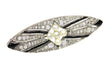 Broche Broche Art déco en argent sur or 18K, diamants, onyx et perles 58 Facettes 18309-0001