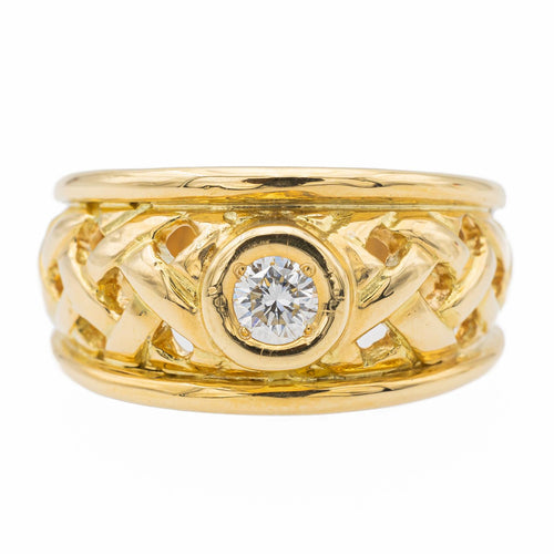 Bague 53 Bague solitaire en or jaune 18 carats avec diamant 58 Facettes 1835757CN