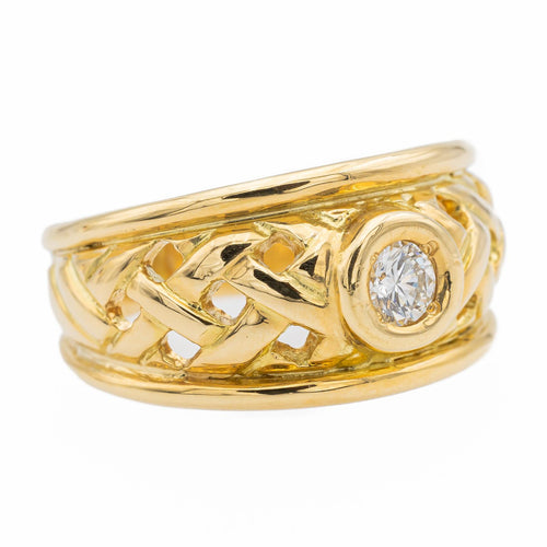 Bague 53 Bague solitaire en or jaune 18 carats avec diamant 58 Facettes 1835757CN