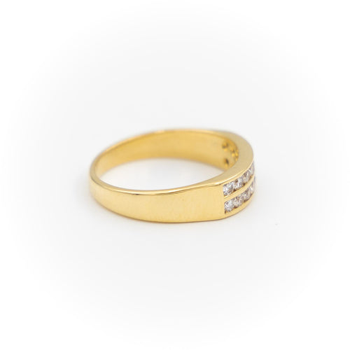 Bague 60 Bague en or jaune 18 carats pavée de diamants 58 Facettes 1850853CN