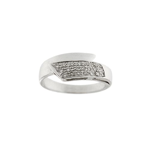 Bague Bague inversée en or blanc 18 kt avec diamants 58 Facettes 18525