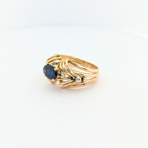 Bague 55 Bague en or jaune 18 carats et saphir 58 Facettes 18697