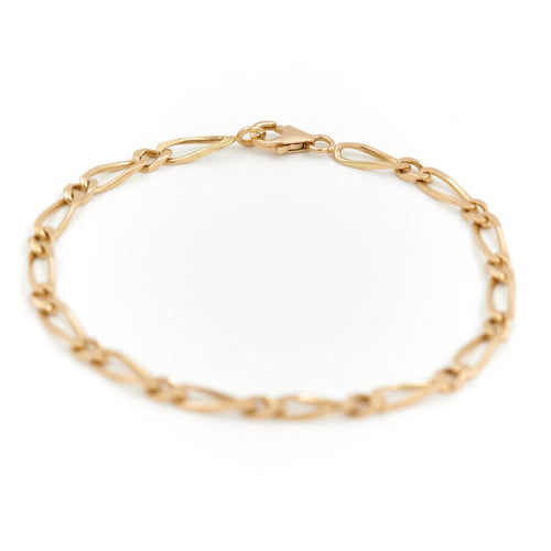 Bracelet Bracelet maille Figaro en or jaune 18 carats 58 Facettes 1875428CN