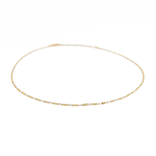 Collier Collier chaîne maille cheval alternée en or jaune et or blanc 18 carats 58 Facettes 1875602CN