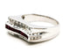 Bague 54 Bague tank en or blanc 18 carats avec rubis et diamants 58 Facettes 1888306CN