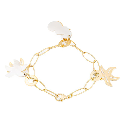 Bracelet Bracelet à breloques en or jaune 18 carats et nacre 58 Facettes 1888323CN