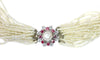 Collier Collier de perles de semence avec fermoir en or blanc 14K, diamants et rubis 58 Facettes 19026-0058
