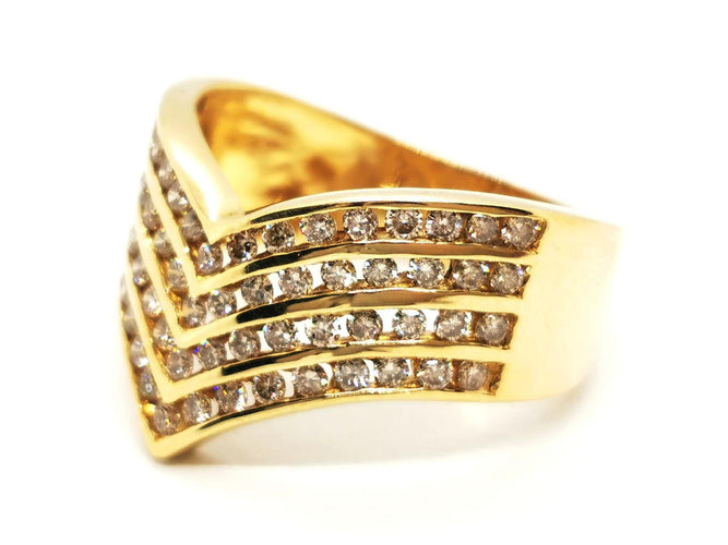 Bague 57.5 Bague en or jaune 18 carats sertie de diamants 58 Facettes 1907845CN