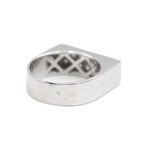 Bague 54 Bague pavée de diamants en or blanc 18 carats 58 Facettes 1908055CN