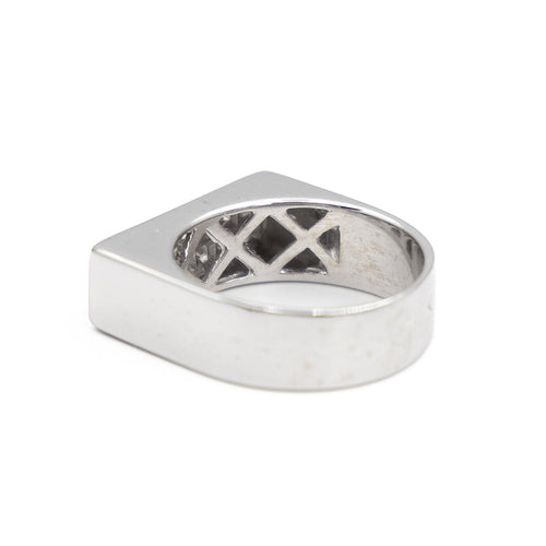 Bague 54 Bague pavée de diamants en or blanc 18 carats 58 Facettes 1908055CN