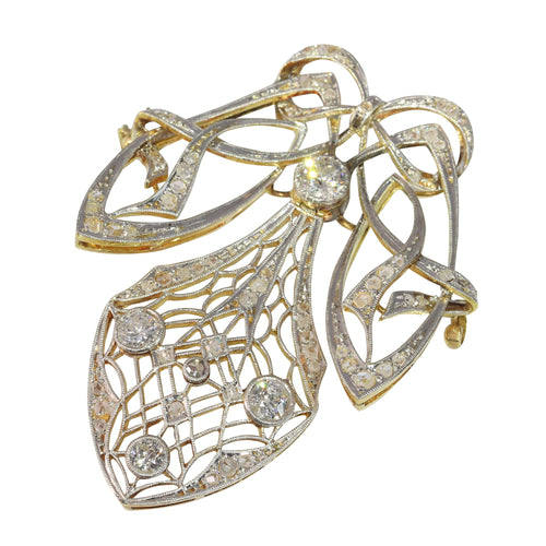 Pendentif Pendentif-broche Art nouveau en platine et or jaune 18K diamants 58 Facettes 19087-0046