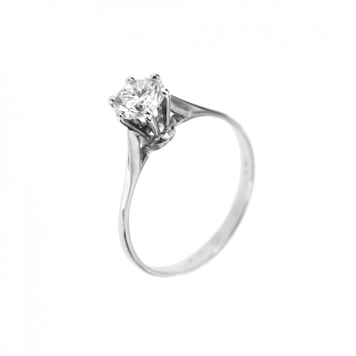 Bague 56 Bague solitaire - Diamant 0,78 ct en or blanc 18 ct 58 Facettes 19161