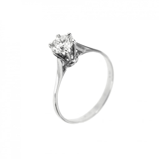 Bague 56 Bague solitaire - Diamant 0,78 ct en or blanc 18 ct 58 Facettes 19161