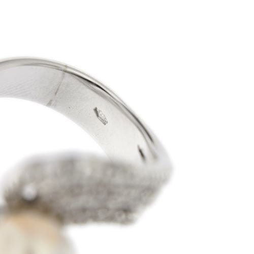 Bague 55 Bague - Perle des Mers du Sud et diamants en or blanc 18 ct 58 Facettes 19280