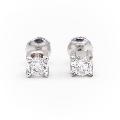 Boucles d'oreilles Boucles d’oreilles puces - Diamants taille brillant en or blanc 18 carats 58 Facettes 1931129CN
