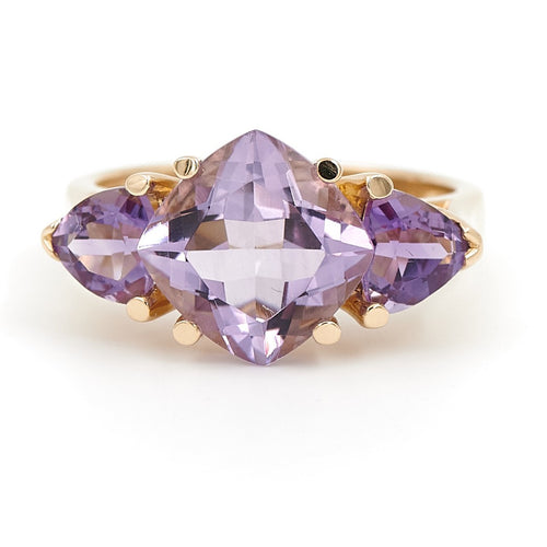 Bague 57.5 Bague cocktail en or jaune 18 carats et améthystes 58 Facettes 1931138CN