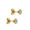 Boucles d'oreilles Boucles d’oreilles point lumière en or jaune 18 carats et diamants 0,76 ct 58 Facettes 19444