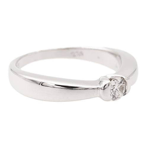 Bague 53 Balmain - Bague solitaire en or blanc 18 carats et diamant 58 Facettes 1950052CN