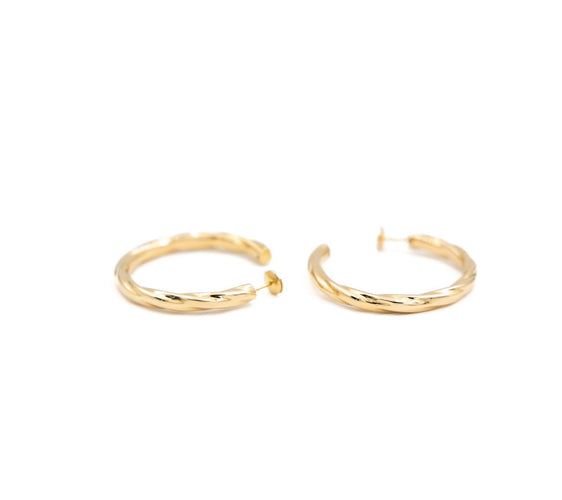 Boucles d'oreilles Boucles d'oreilles créoles torsadées en or jaune 18 carats 58 Facettes 1955912CN