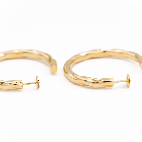 Boucles d'oreilles Boucles d'oreilles créoles torsadées en or jaune 18 carats 58 Facettes 1955912CN