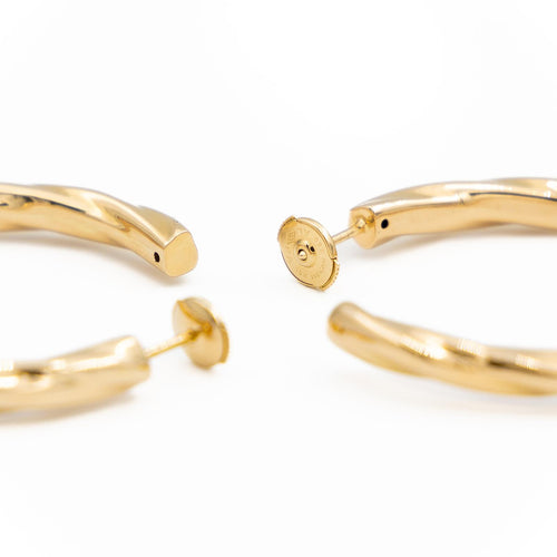 Boucles d'oreilles Boucles d'oreilles créoles torsadées en or jaune 18 carats 58 Facettes 1955912CN