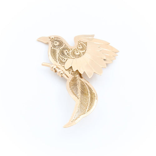 Broche Broche oiseau filigrané en or jaune 18 carats 58 Facettes 1969280CN