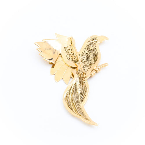 Broche Broche oiseau filigrané en or jaune 18 carats 58 Facettes 1969280CN