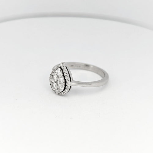 Bague 53 Bague en or blanc 18 carats et diamants 58 Facettes 20170