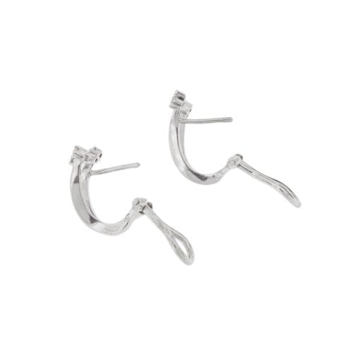 Boucles d'oreilles Boucles d’oreilles en V en or blanc 18 carats et diamants 58 Facettes 19833