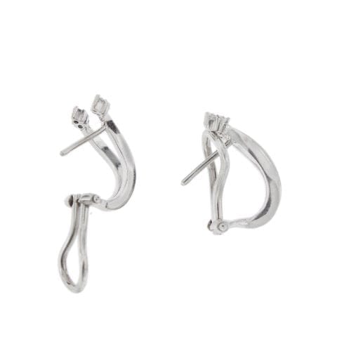 Boucles d'oreilles Boucles d’oreilles en V en or blanc 18 carats et diamants 58 Facettes 19833
