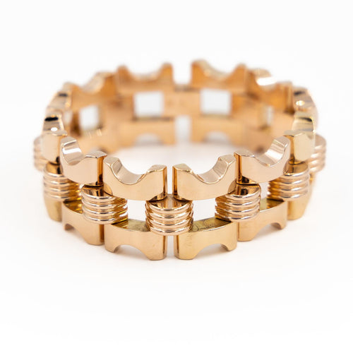 Bracelet Bracelet Tank en or rose 18 carats 58 Facettes 1984296CN