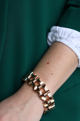 Bracelet Bracelet Tank en or rose 18 carats 58 Facettes 1984296CN