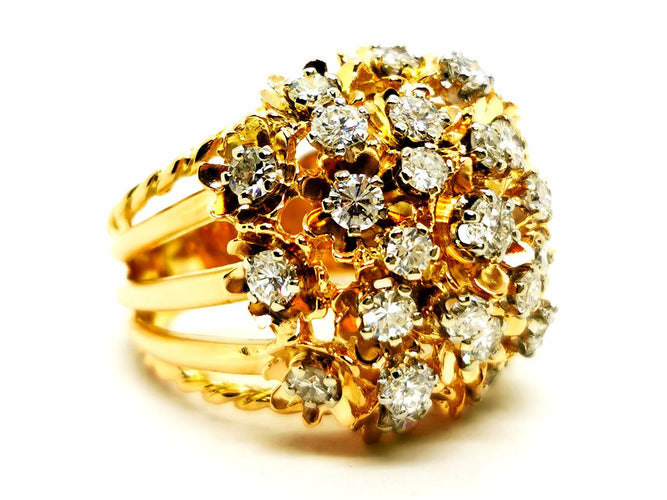 Bague 49 Bague cocktail en or jaune 18 carats et diamants 58 Facettes 1986228CN