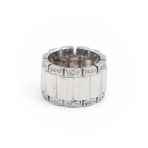 Bague 52 Bague large en or blanc 18 carats sertie de diamants 58 Facettes 1987600CN