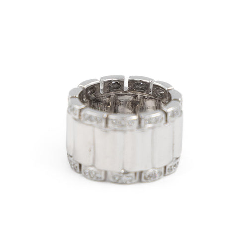 Bague 52 Bague large en or blanc 18 carats sertie de diamants 58 Facettes 1987600CN