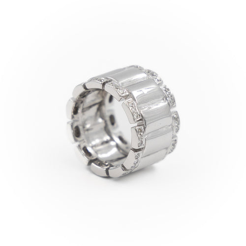 Bague 52 Bague large en or blanc 18 carats sertie de diamants 58 Facettes 1987600CN