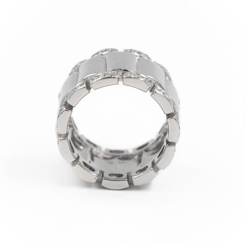 Bague 52 Bague large en or blanc 18 carats sertie de diamants 58 Facettes 1987600CN