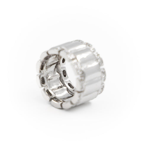 Bague 52 Bague large en or blanc 18 carats sertie de diamants 58 Facettes 1987600CN
