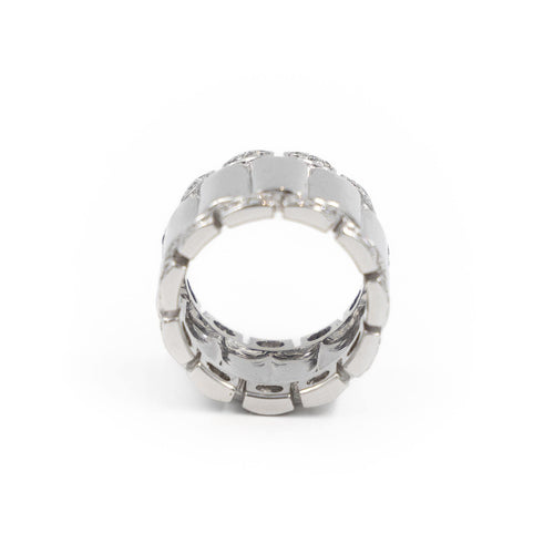 Bague 52 Bague large en or blanc 18 carats sertie de diamants 58 Facettes 1987600CN