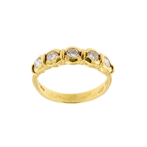 Bague Bague rivière en or jaune 18 carats avec 5 diamants 0,50 ct 58 Facettes 19963