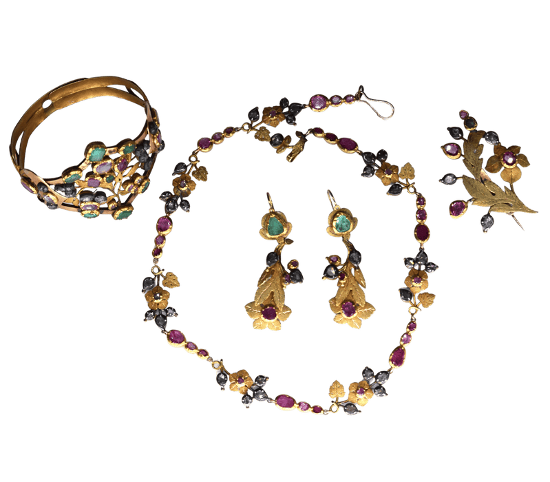 Boucles d'oreilles Ensemble de 4 pièces, époque victorienne 58 Facettes