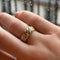 Bague 53 Bague épi en or jaune 18K sertie de diamants 58 Facettes REF24093-256