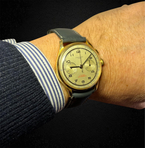 Švajcarski hronograf sat - Sat od žutog zlata 18K, beli brojčanik 38 mm 58 Facettes